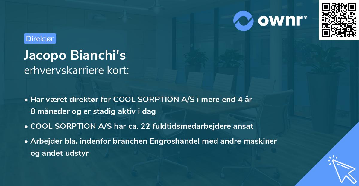 Jacopo Bianchi's erhvervskarriere kort