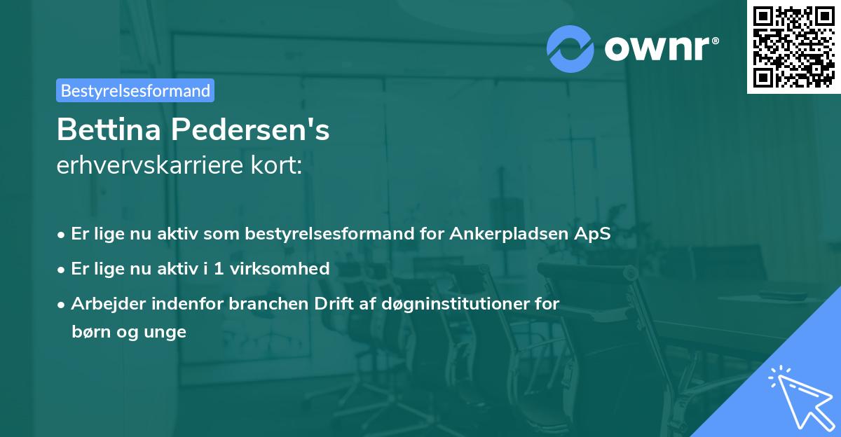 Bettina Pedersen's erhvervskarriere kort