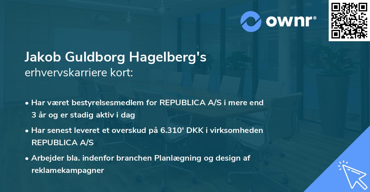 Jakob Guldborg Hagelberg's erhvervskarriere kort