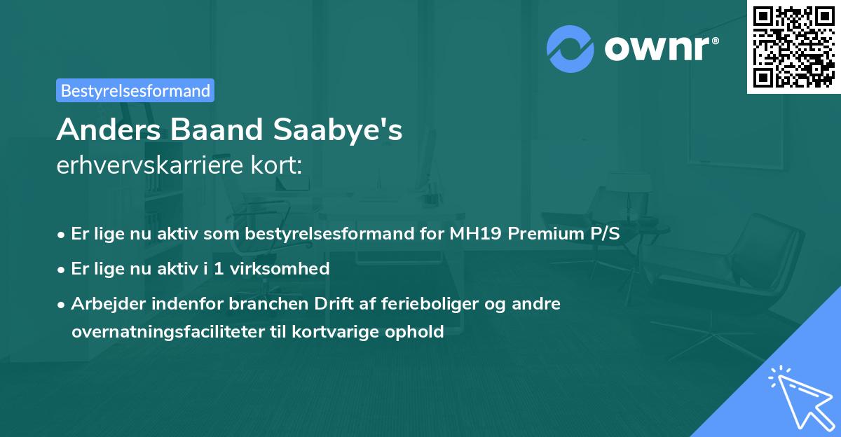 Anders Baand Saabye's erhvervskarriere kort