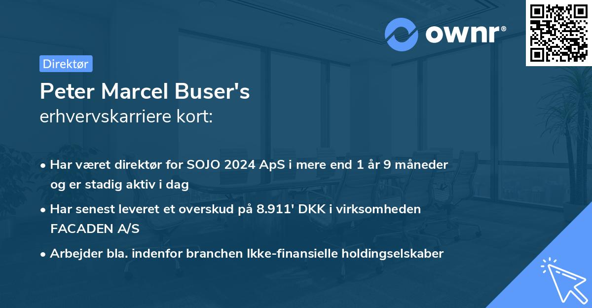 Peter Marcel Buser's erhvervskarriere kort