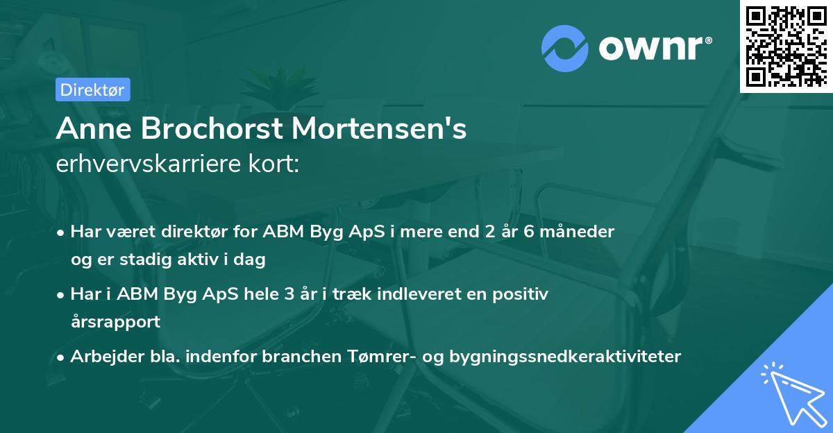 Anne Brochorst Mortensen's erhvervskarriere kort