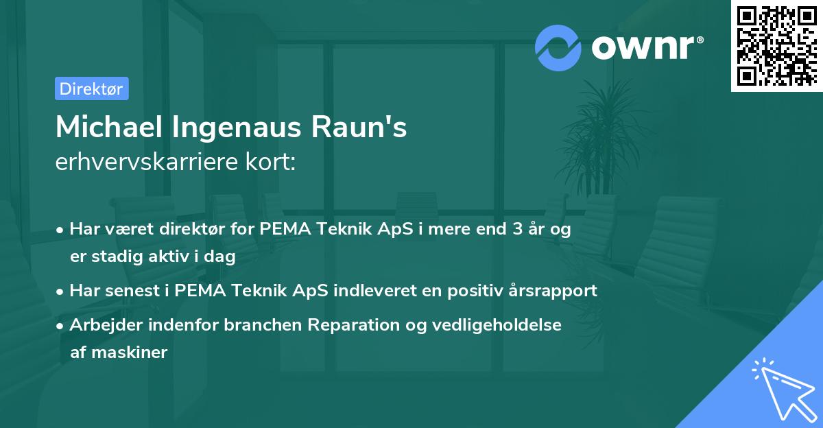 Michael Ingenaus Raun's erhvervskarriere kort