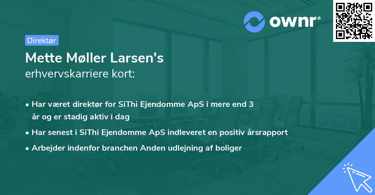 Mette Møller Larsen's erhvervskarriere kort