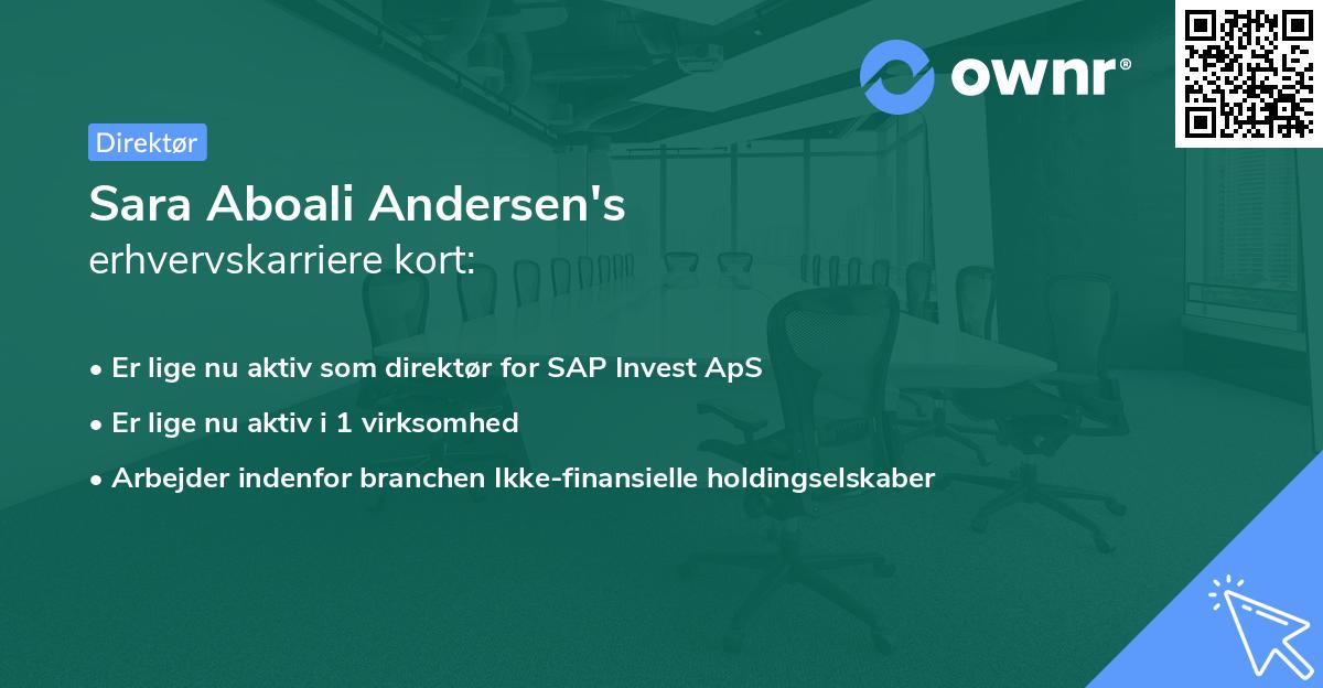 Sara Aboali Andersen's erhvervskarriere kort