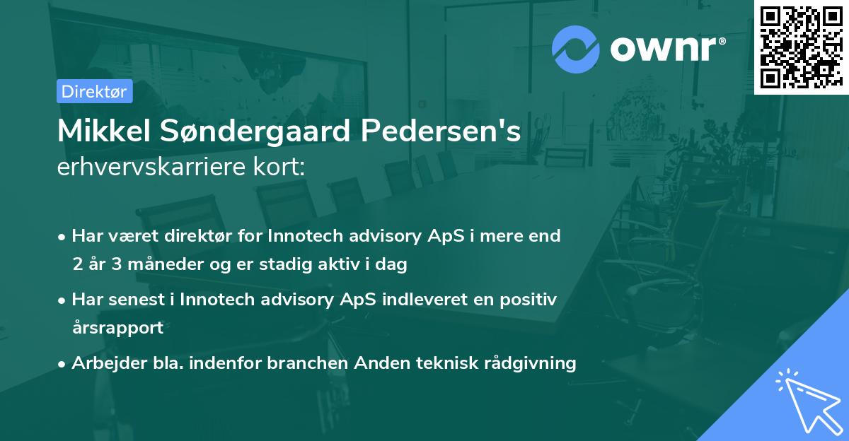 Mikkel Søndergaard Pedersen's erhvervskarriere kort