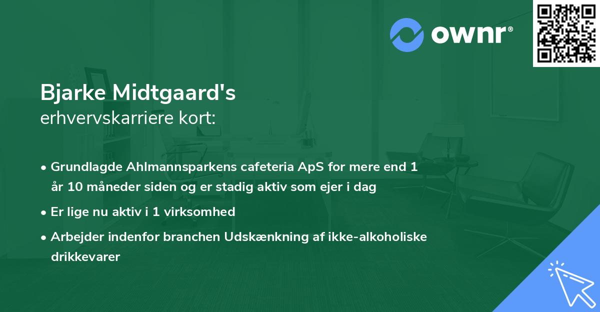 Bjarke Midtgaard's erhvervskarriere kort