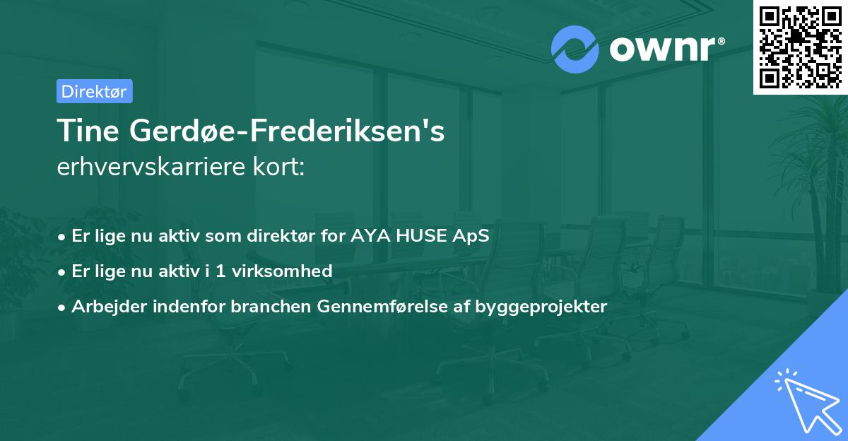 Tine Gerdøe-Frederiksen's erhvervskarriere kort