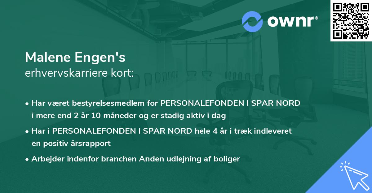 Malene Engen's erhvervskarriere kort