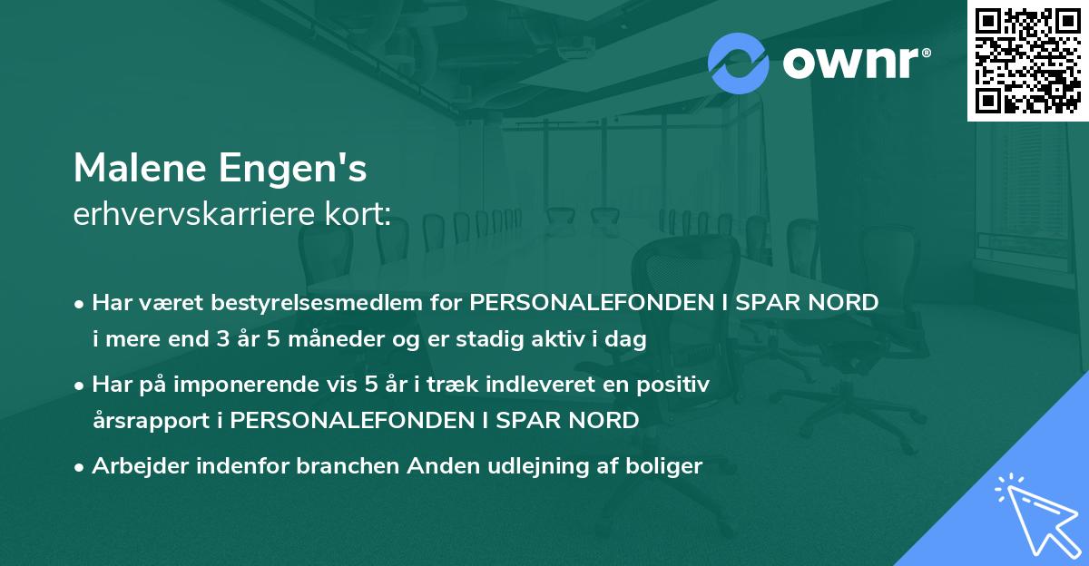 Malene Engen's erhvervskarriere kort