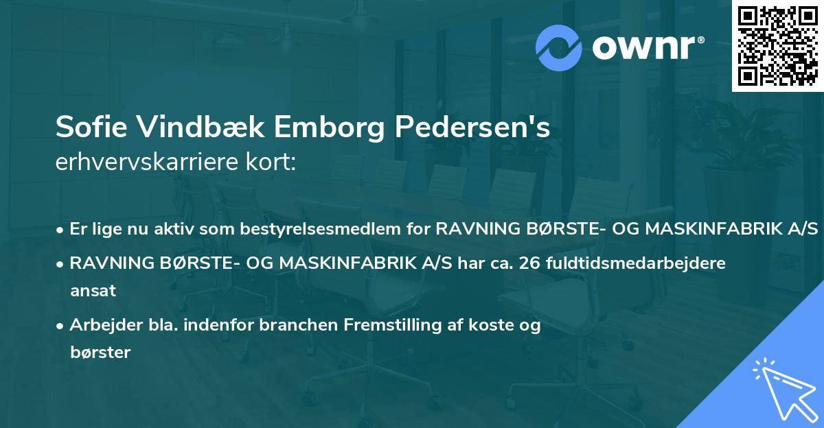 Sofie Vindbæk Emborg Pedersen's erhvervskarriere kort