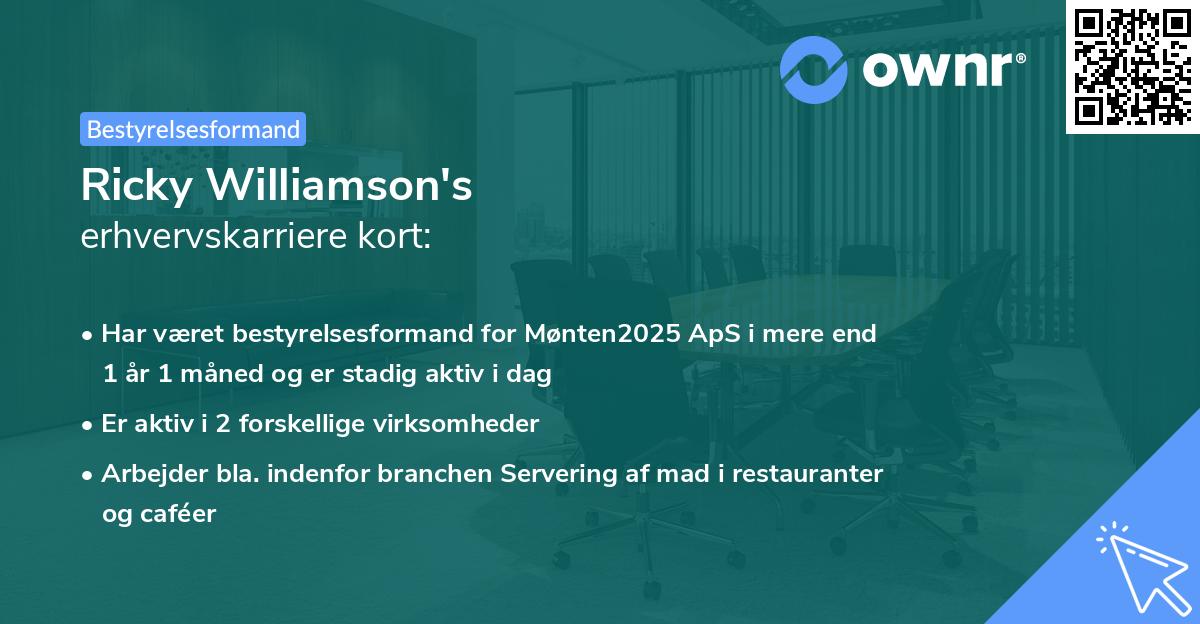 Ricky Williamson's erhvervskarriere kort