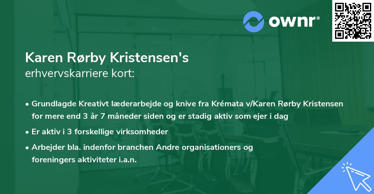 Karen Rørby Kristensen's erhvervskarriere kort