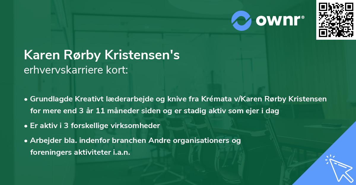 Karen Rørby Kristensen's erhvervskarriere kort
