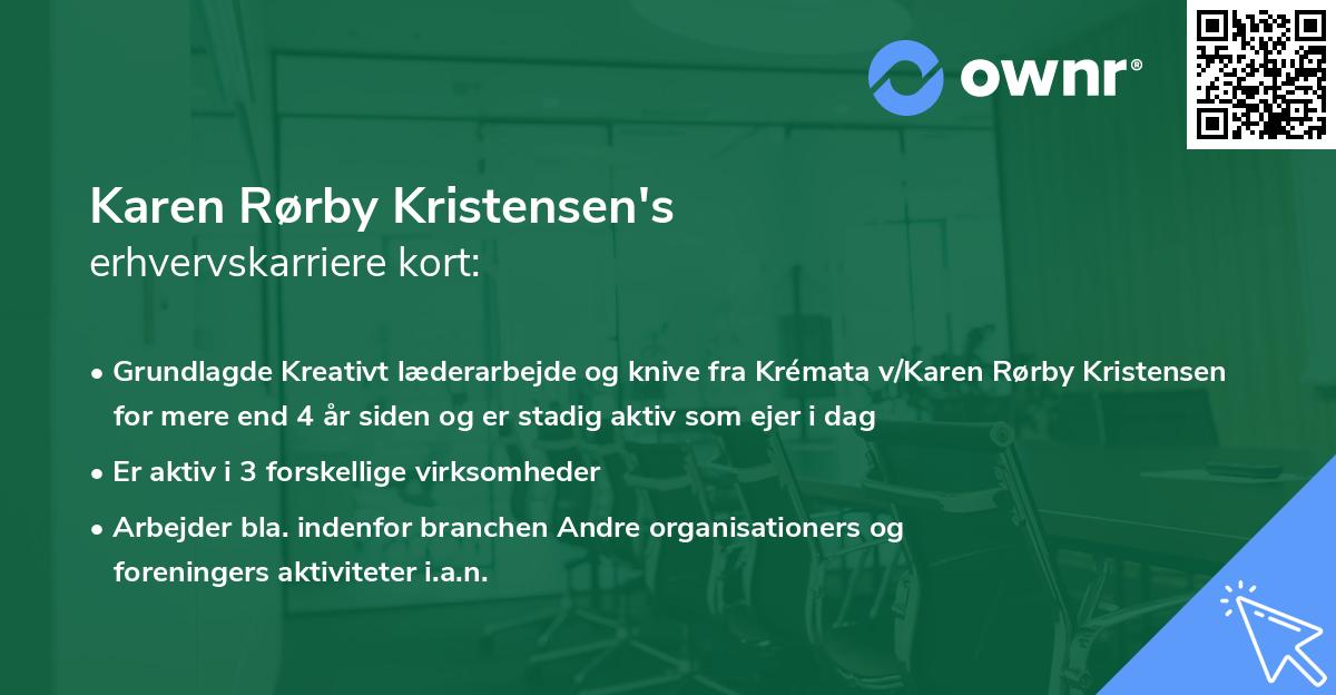 Karen Rørby Kristensen's erhvervskarriere kort