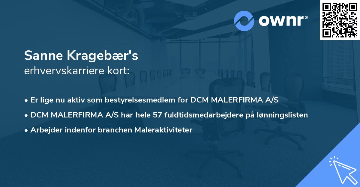 Sanne Kragebær's erhvervskarriere kort