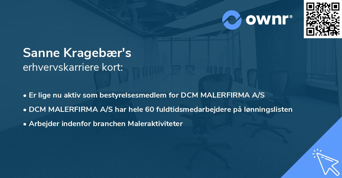 Sanne Kragebær's erhvervskarriere kort