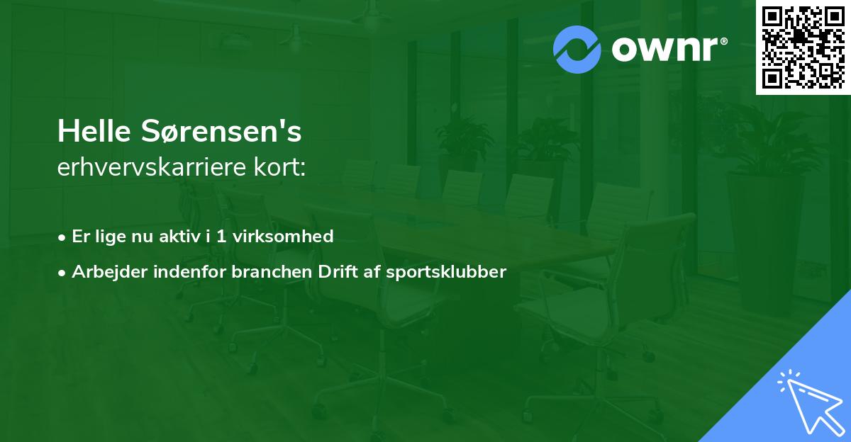 Helle Sørensen's erhvervskarriere kort
