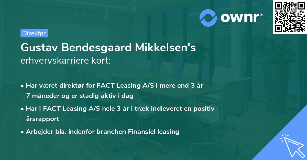 Gustav Bendesgaard Mikkelsen's erhvervskarriere kort