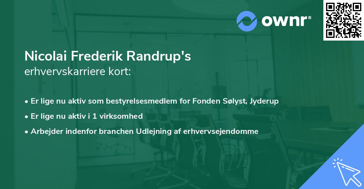 Nicolai Frederik Randrup's erhvervskarriere kort