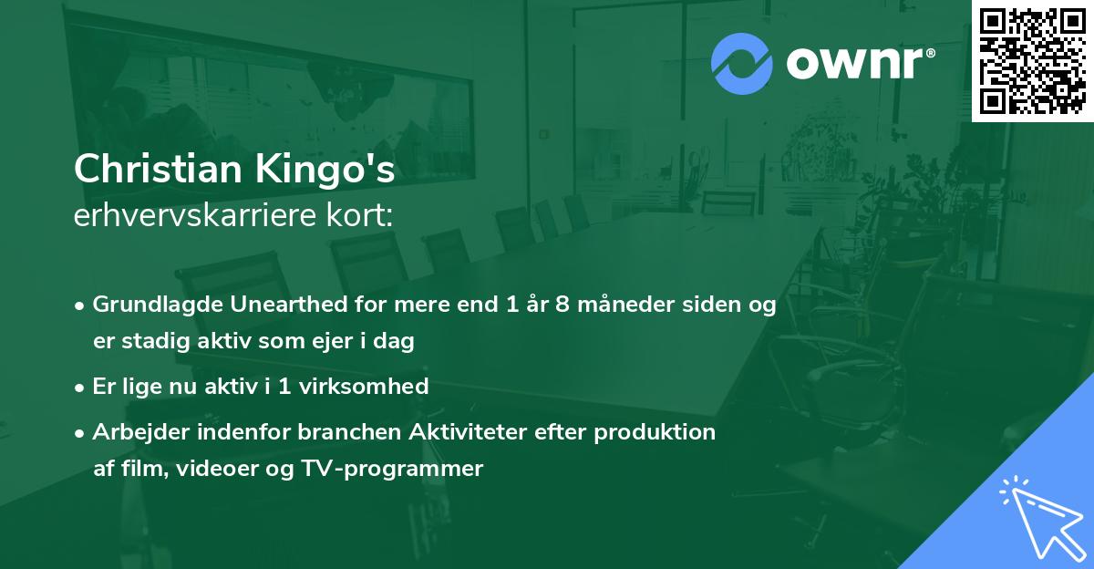 Christian Kingo's erhvervskarriere kort