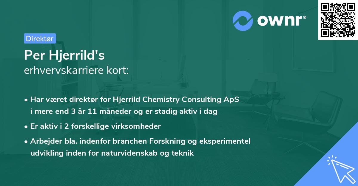 Per Hjerrild's erhvervskarriere kort