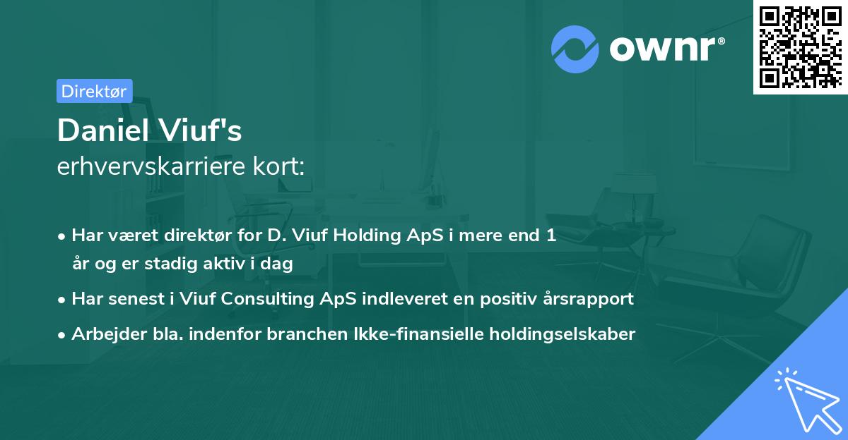 Daniel Viuf's erhvervskarriere kort