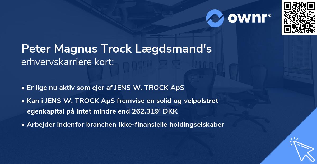 Peter Magnus Trock Lægdsmand's erhvervskarriere kort