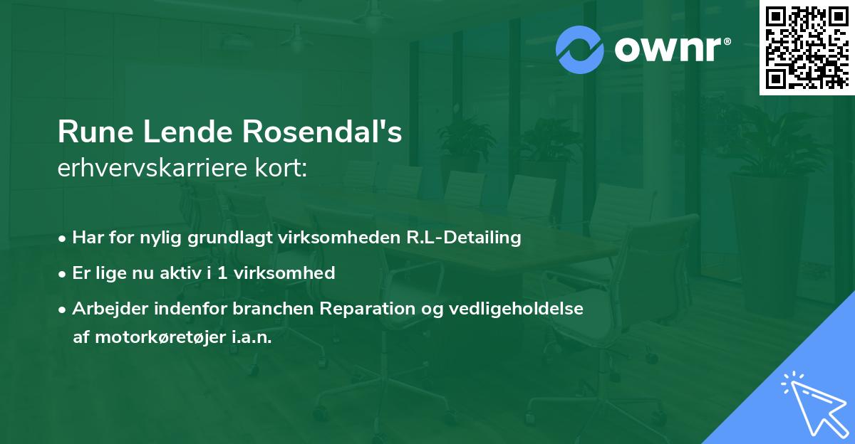 Rune Lende Rosendal's erhvervskarriere kort