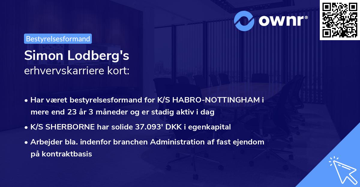 Simon Lodberg's erhvervskarriere kort