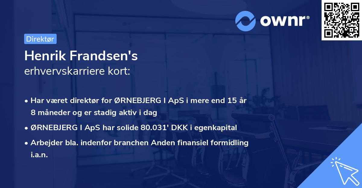 Henrik Frandsen's erhvervskarriere kort
