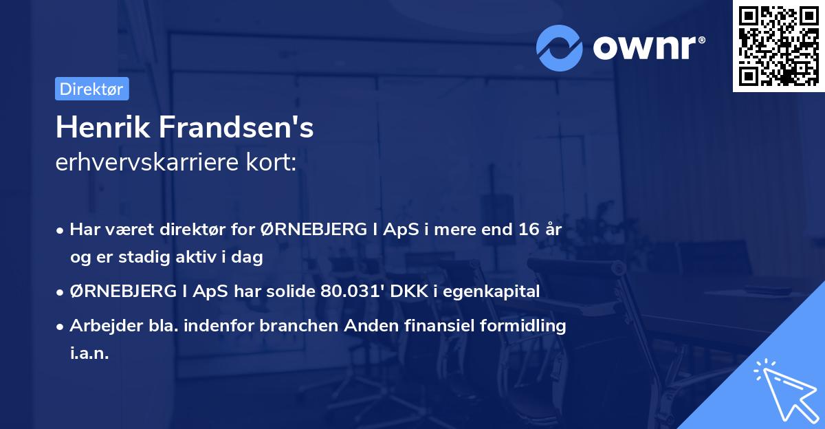 Henrik Frandsen's erhvervskarriere kort