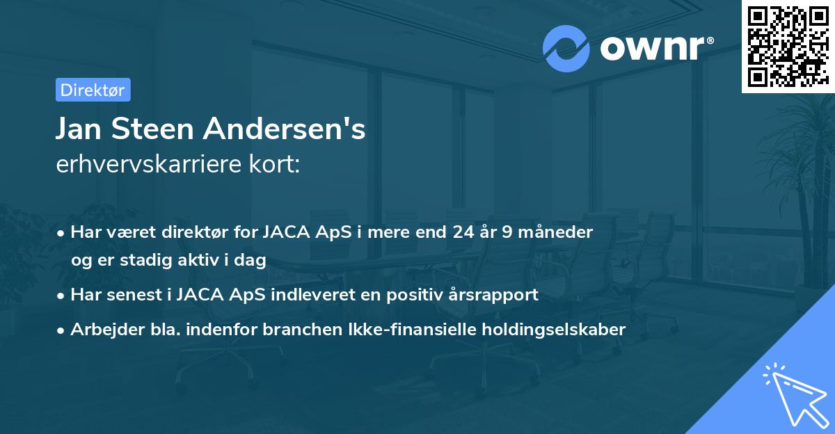 Jan Steen Andersen's erhvervskarriere kort