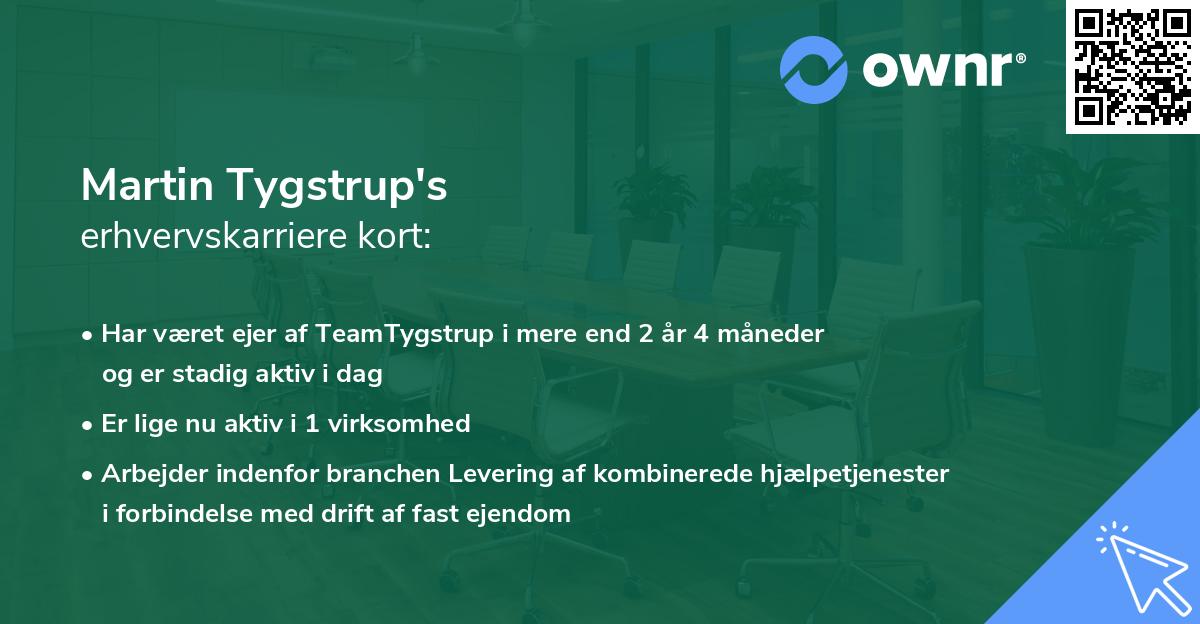 Martin Tygstrup's erhvervskarriere kort
