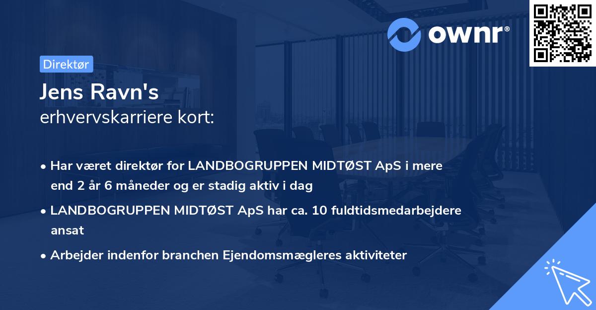 Jens Ravn's erhvervskarriere kort