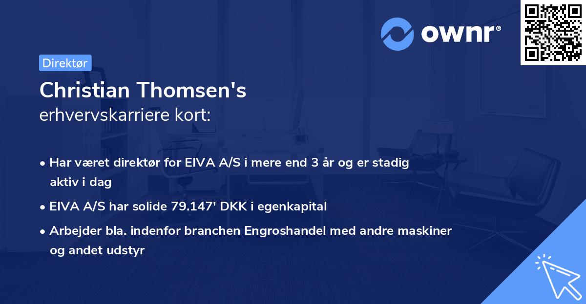 Christian Thomsen's erhvervskarriere kort