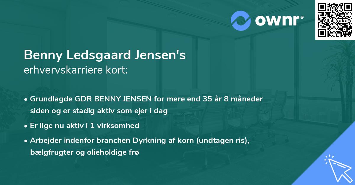 Benny Ledsgaard Jensen's erhvervskarriere kort