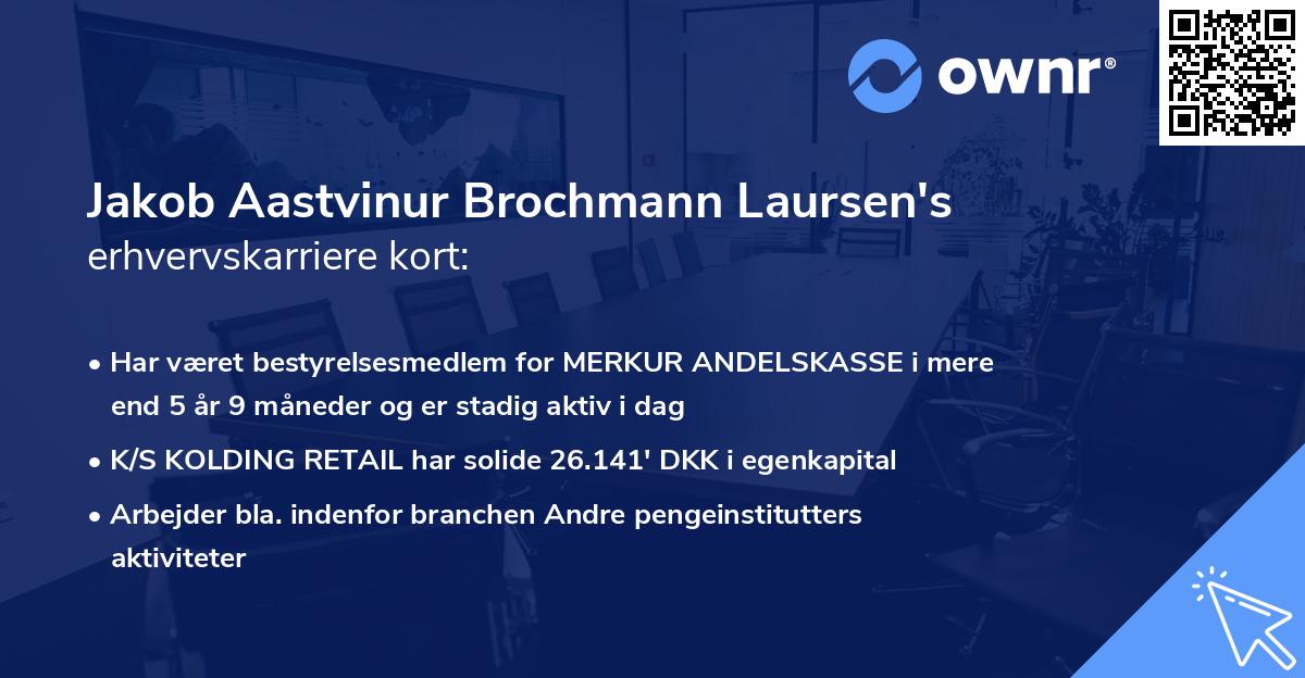 Jakob Aastvinur Brochmann Laursen's erhvervskarriere kort