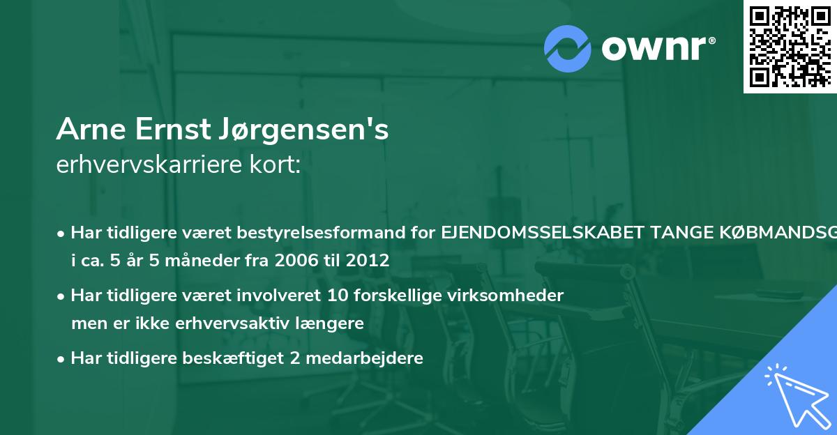 Arne Ernst Jørgensen's erhvervskarriere kort