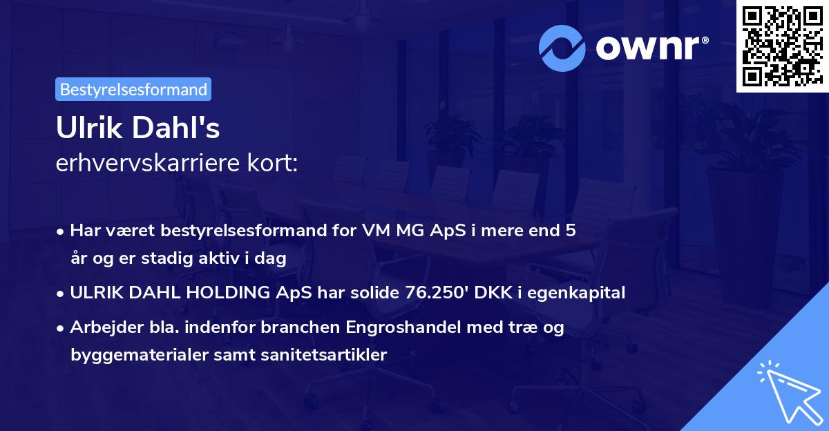 Ulrik Dahl's erhvervskarriere kort