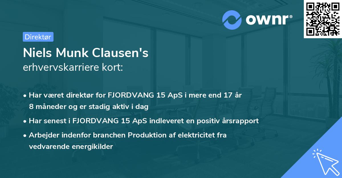 Niels Munk Clausen's erhvervskarriere kort