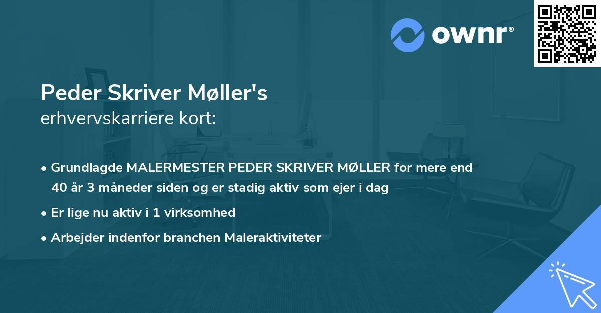 Peder Skriver Møller's erhvervskarriere kort