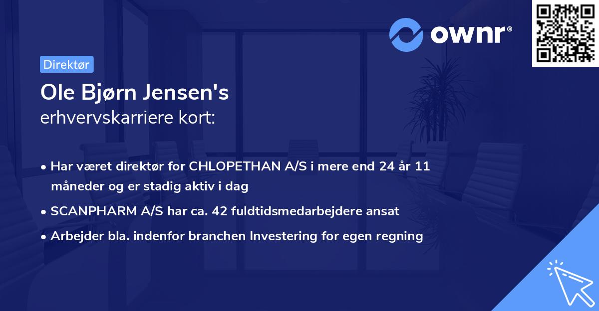 Ole Bjørn Jensen's erhvervskarriere kort