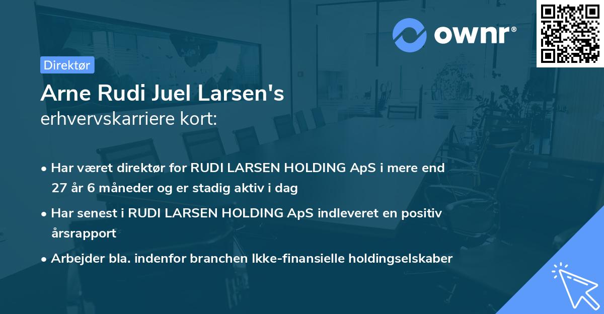 Arne Rudi Juel Larsen's erhvervskarriere kort