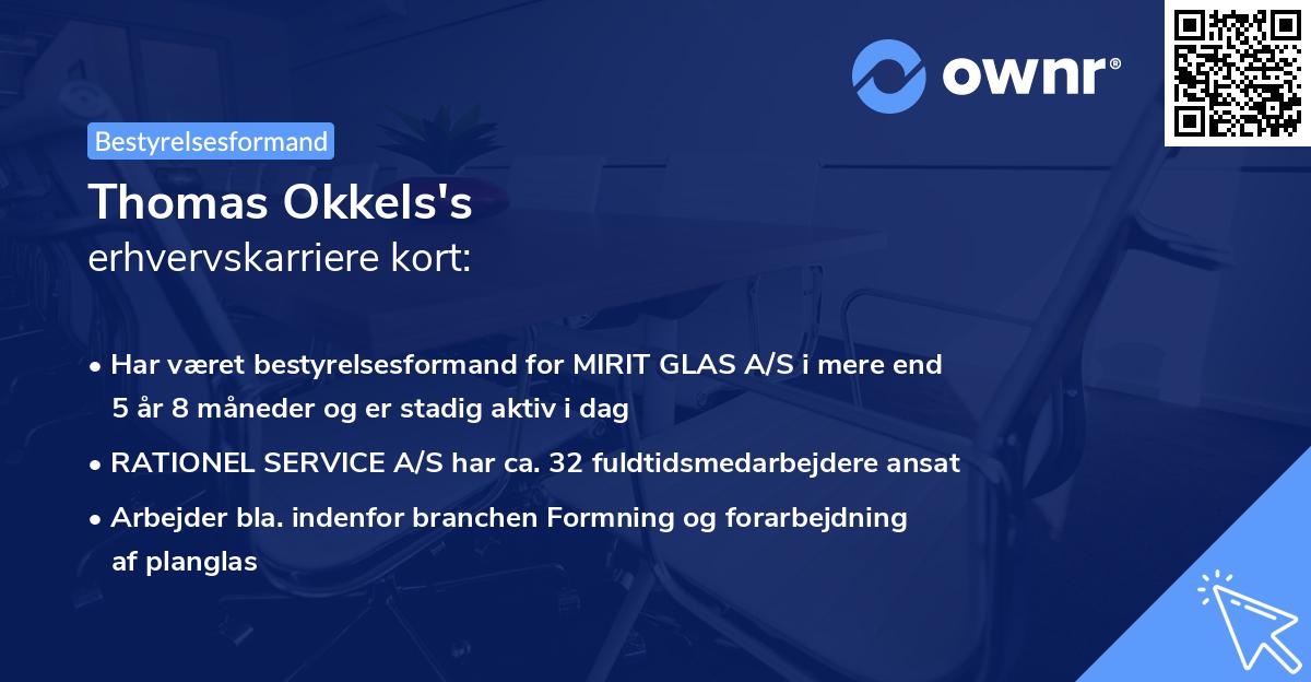 Thomas Okkels's erhvervskarriere kort