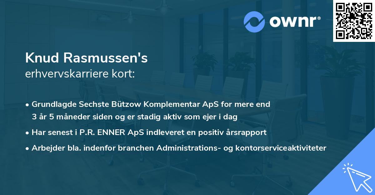 Knud Rasmussen's erhvervskarriere kort