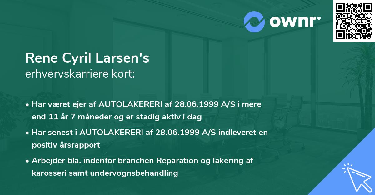 Rene Cyril Larsen's erhvervskarriere kort