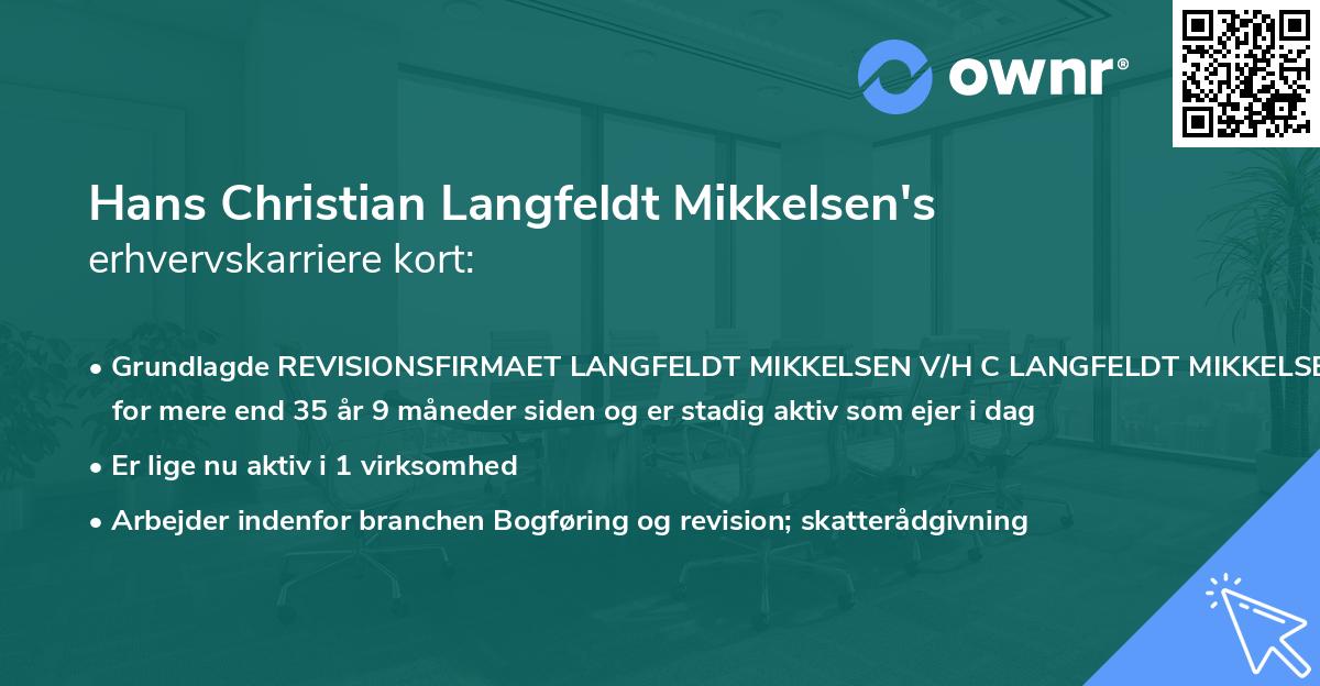 Hans Christian Langfeldt Mikkelsen's erhvervskarriere kort