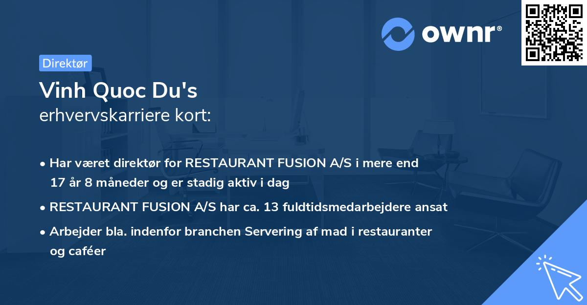 Vinh Quoc Du's erhvervskarriere kort