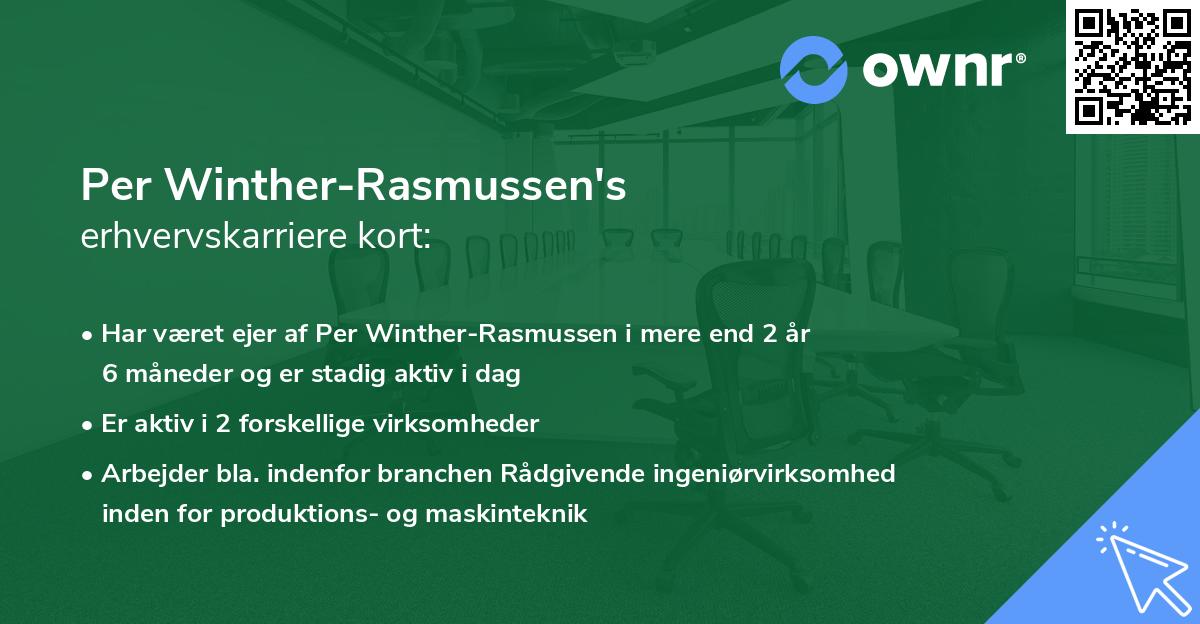 Per Winther-Rasmussen's erhvervskarriere kort